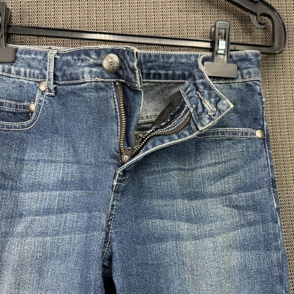 Tru Luxe Womens Studded Bootcut Jeans Size 10 Blue Denim - Picture 9 of 13